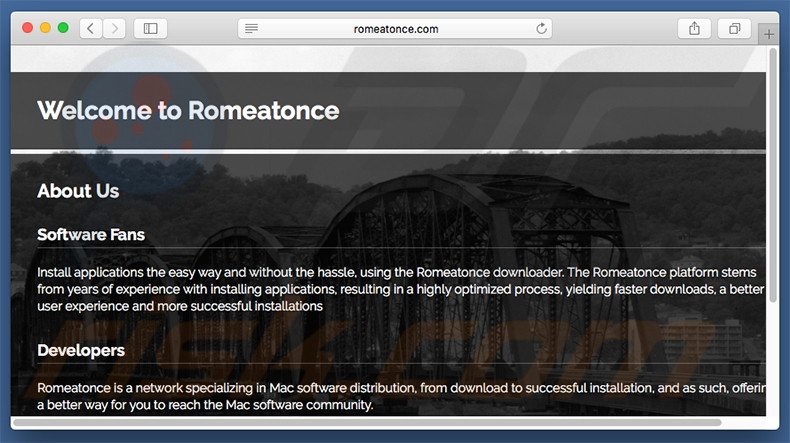 Dubious website used to promote search.romeatonce.com