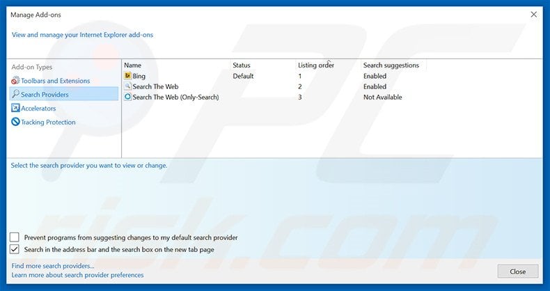 Removing sear4m.xyz from Internet Explorer default search engine