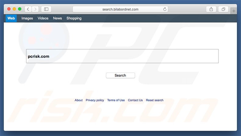 search.bilabordnet.com browser hijacker on a Mac computer