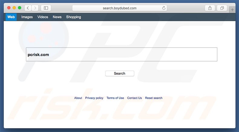 search.boydubed.com browser hijacker on a Mac computer