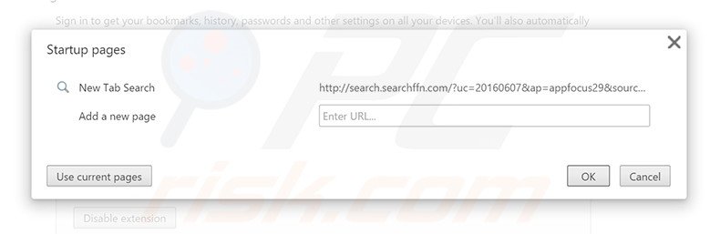 Removing search.searchffn.com from Google Chrome homepage