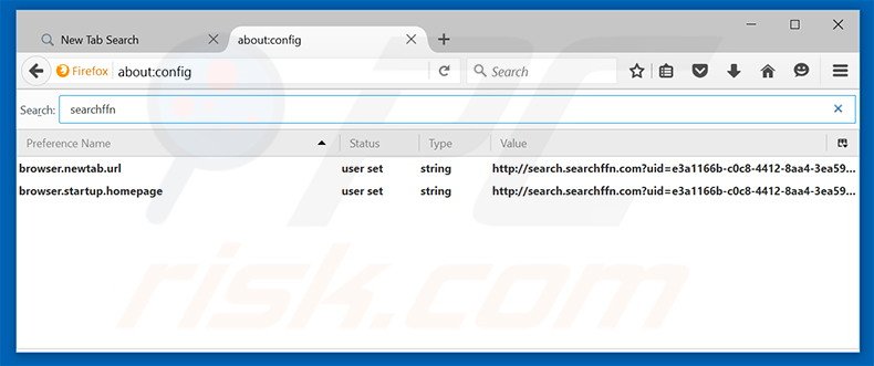 Removing search.searchffn.com from Mozilla Firefox default search engine