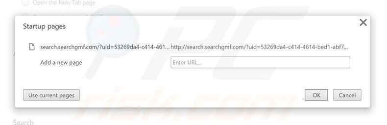 Removing search.searchgmf.com from Google Chrome homepage