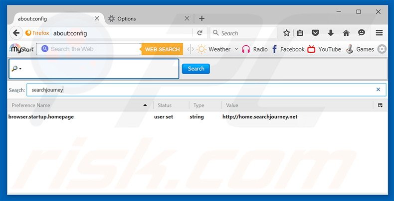 Removing home.searchjourney.net from Mozilla Firefox default search engine