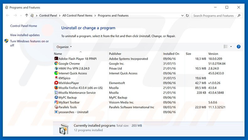 home.searchjourney.net browser hijacker uninstall via Control Panel