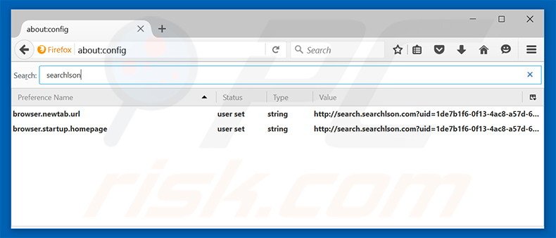 Removing search.searchlson.com from Mozilla Firefox default search engine