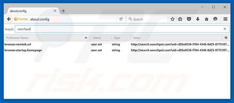 Removing search.searchpat.com from Mozilla Firefox default search engine