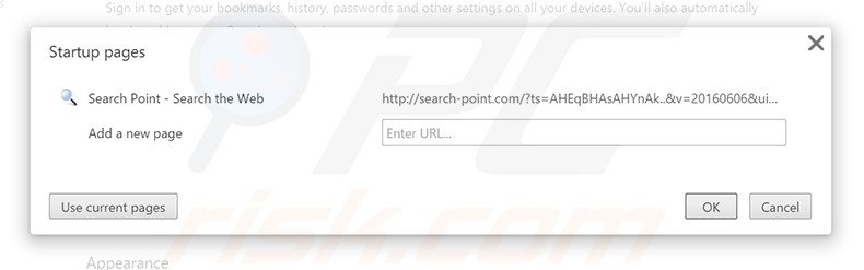 Removing search-point.com from Google Chrome homepage