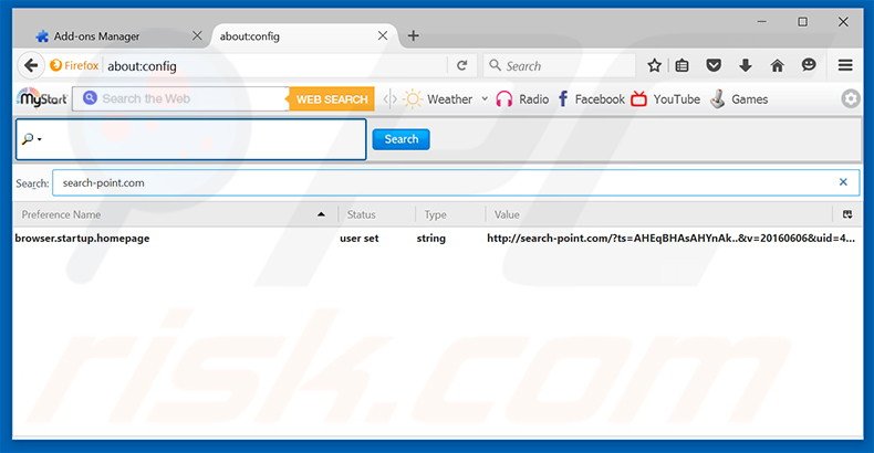 Removing search-point.com from Mozilla Firefox default search engine