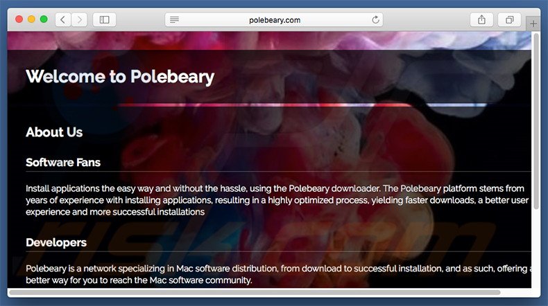 Dubious website used to promote search.polebeary.com