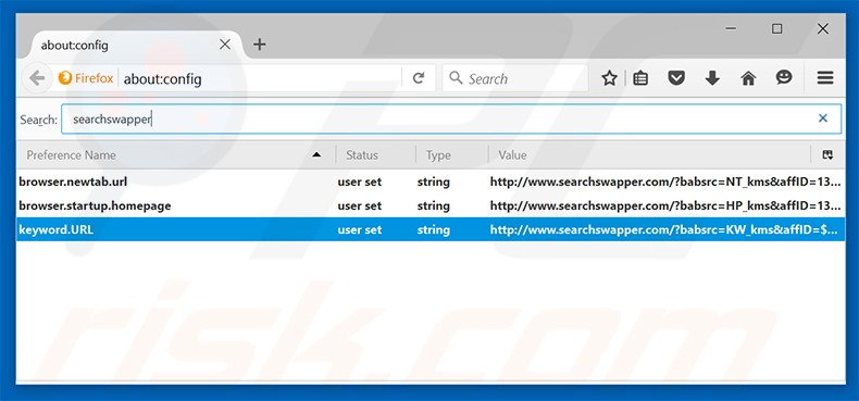 Removing searchswapper.com from Mozilla Firefox default search engine