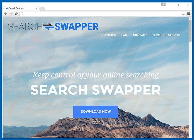 Website used to promote searchswapper.com fake Internet search engine