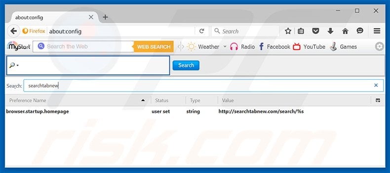 Removing searchtabnew.com from Mozilla Firefox default search engine