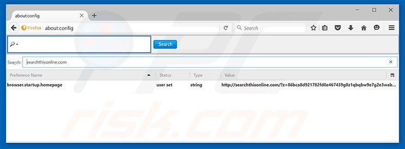 Removing searchthisonline.com from Mozilla Firefox default search engine