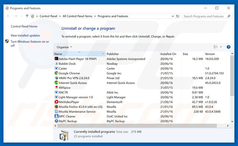 searchthisonline.com browser hijacker uninstall via Control Panel