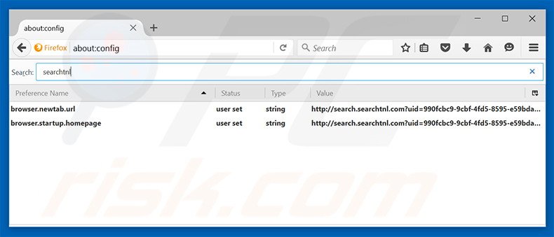Removing search.searchtnl.com from Mozilla Firefox default search engine