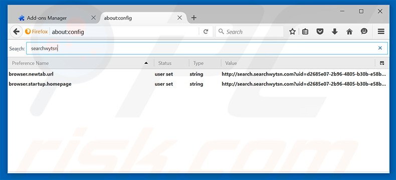 Removing search.searchwytsn.com from Mozilla Firefox default search engine