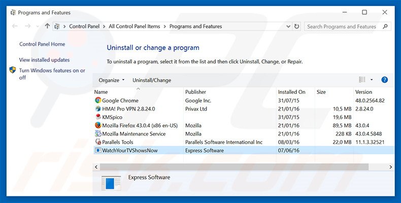 search.searchwytsn.com browser hijacker uninstall via Control Panel