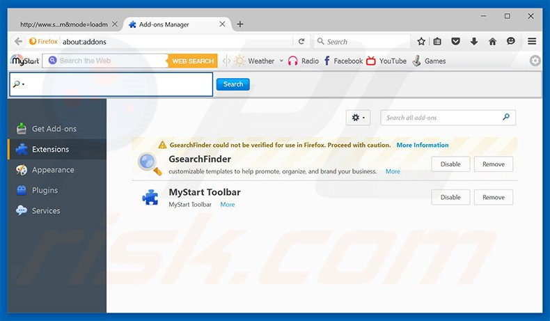 Removing social-avenue.com related Mozilla Firefox extensions