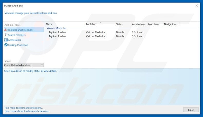 Removing TapBreaker ads from Internet Explorer step 2