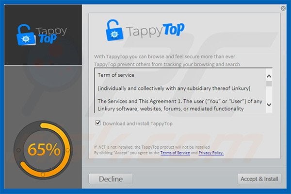 Installer used to promote TappyTop