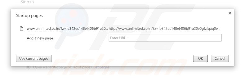 Removing unlimited.co.in from Google Chrome homepage