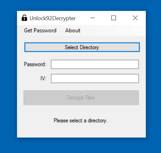 unlock92 ransomware decrypter