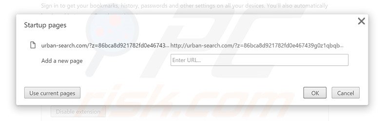 Removing urban-search.com from Google Chrome homepage