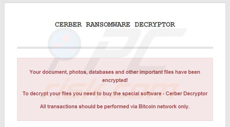 xorist fake cerber ransomware