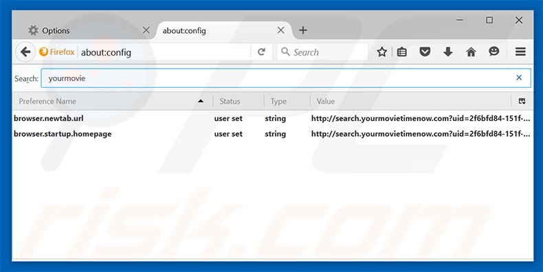Removing search.yourmovietimenow.com from Mozilla Firefox default search engine