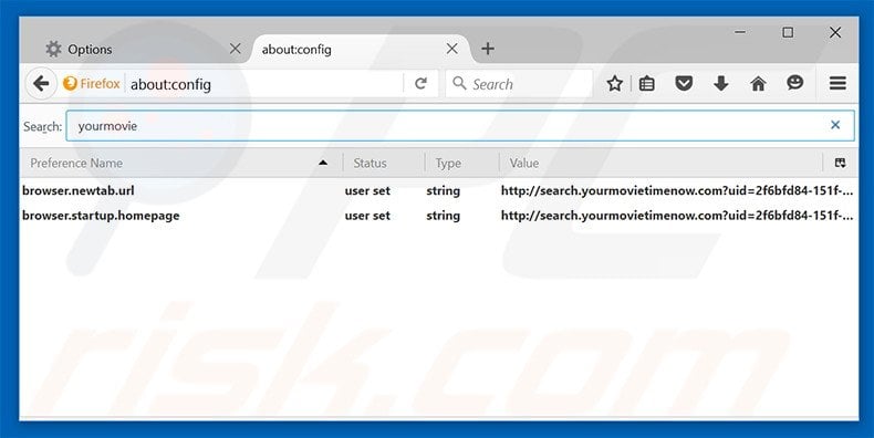 Removing search.yourmovietimenow.com from Mozilla Firefox default search engine