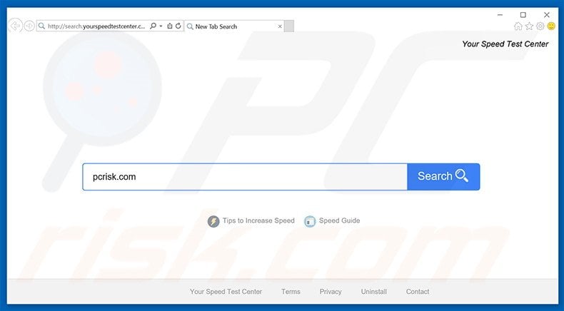 search.yourspeedtestcenter.com browser hijacker