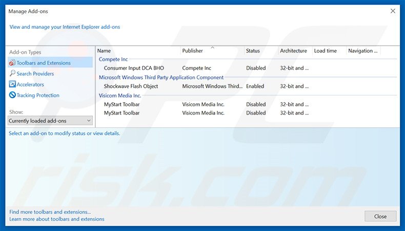 Removing 555.in.th related Internet Explorer extensions