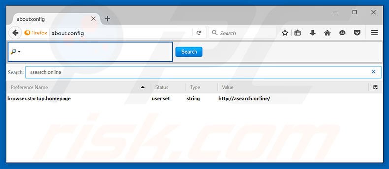 Removing asearch.online from Mozilla Firefox default search engine