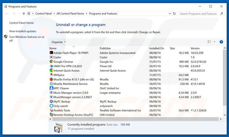 BSOD Driver Problem adware uninstall via Control Panel