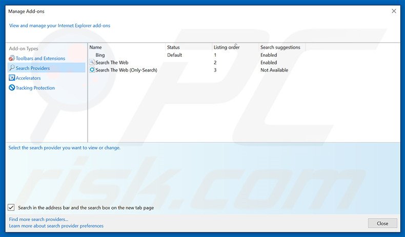 Removing feed.newtab.online from Internet Explorer default search engine