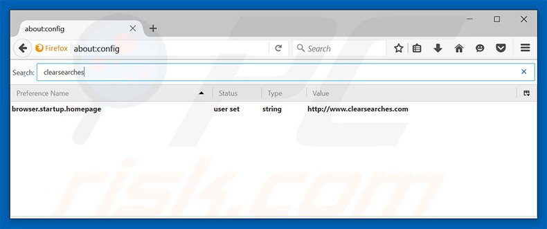 Removing clearsearches.com from Mozilla Firefox default search engine