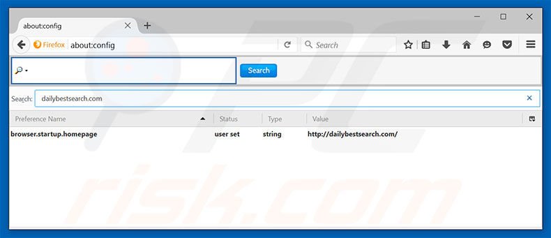 Removing dailybestsearch.com from Mozilla Firefox default search engine