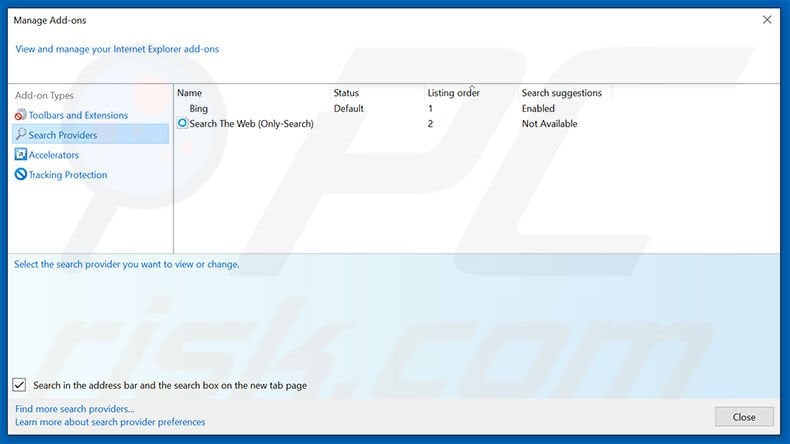 Removing dailybestsearch.com from Internet Explorer default search engine