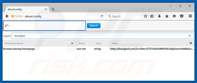 Removing dnssignal.com from Mozilla Firefox default search engine