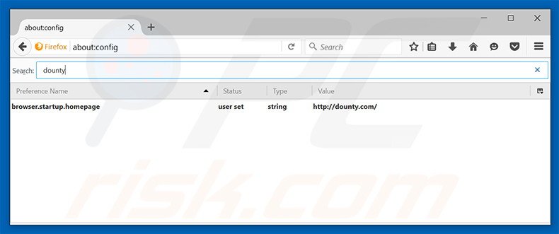 Removing dounty.com from Mozilla Firefox default search engine
