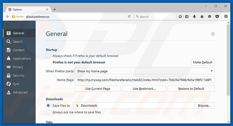 Removing hp.myway.com from Mozilla Firefox homepage