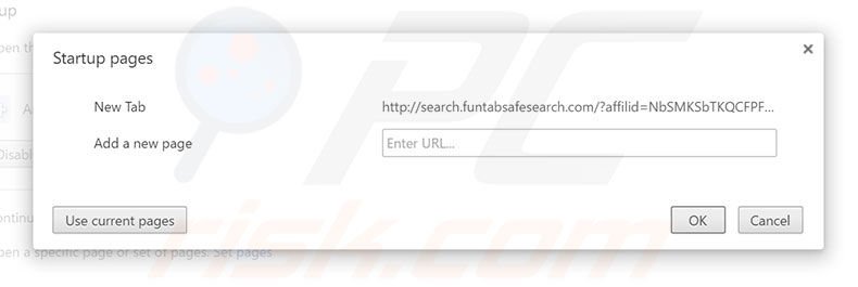 Removing search.funtabsafesearch.com from Google Chrome homepage
