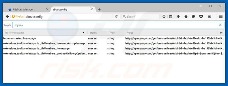 Removing hp.myway.com from Mozilla Firefox default search engine