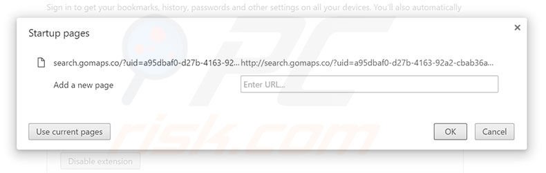 Removing search.gomaps.co from Google Chrome homepage