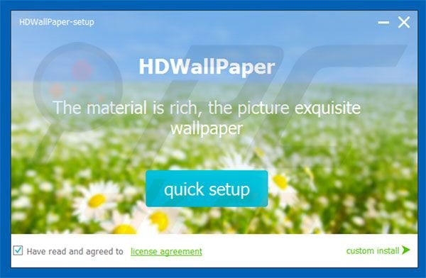 Official HDWallpaper adware installer setup