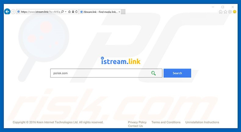 istream.link browser hijacker