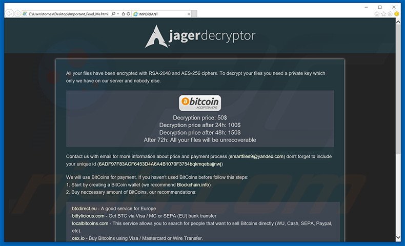 JagerDecryptor html file