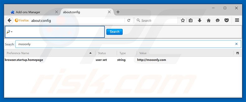 Removing mooonly.com from Mozilla Firefox default search engine