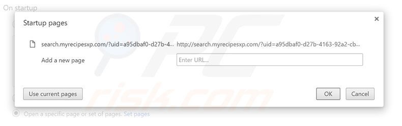Removing search.myrecipesxp.com from Google Chrome homepage